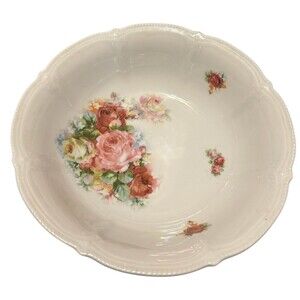 Vintage German Serving Bowl Floral Made Germany Stamped Mid Century